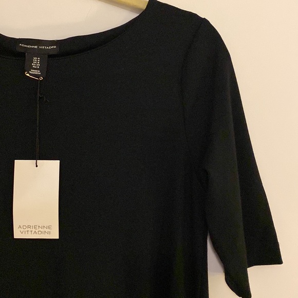 Adrienne Vittadini Black Half-Sleeve Sheath Dress with Pockets - Picture 6 of 7